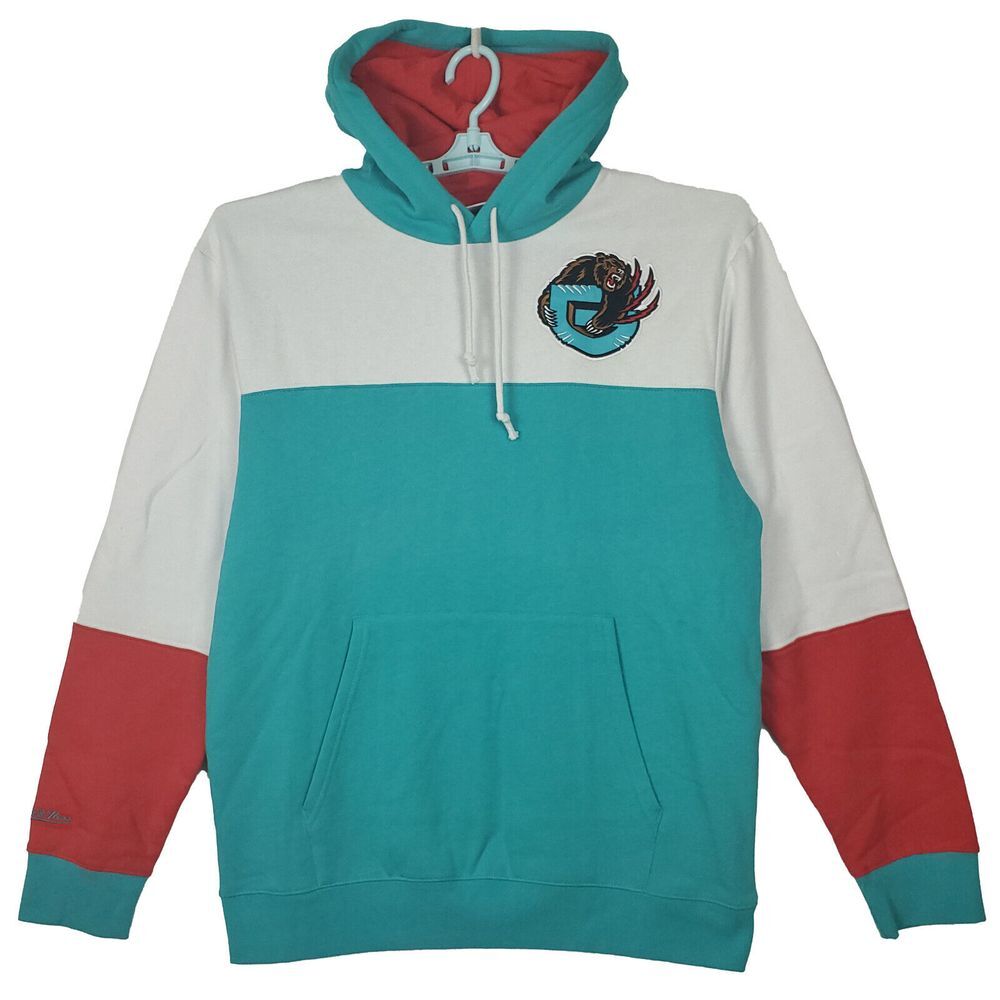 Vancouver Grizzlies Mitchell & Ness NBA XL XLarge Hoodie Cut & Sew Logo Teal NWT